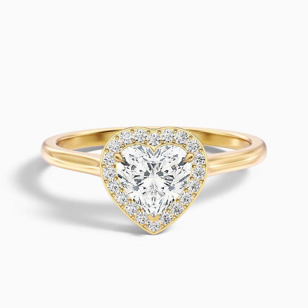 Nyla 2.5 Carat Heart Halo Moissanite Engagement Ring in 10k Rose Gold
