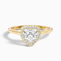 Nyla 5.5 Carat Heart Halo Moissanite Engagement Ring in 18k Yellow Gold