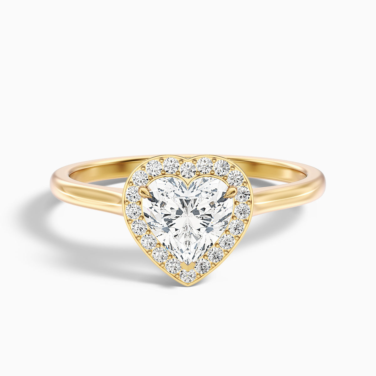 Nyla 1 Carat Heart Halo Moissanite Engagement Ring in 14k White Gold