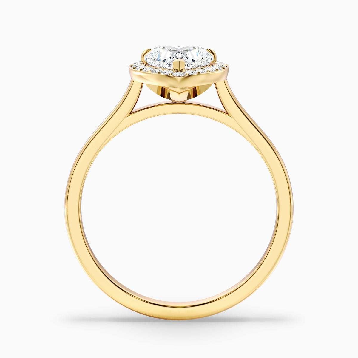 Nyla 3 Carat Heart Halo Moissanite Engagement Ring in 10k White Gold