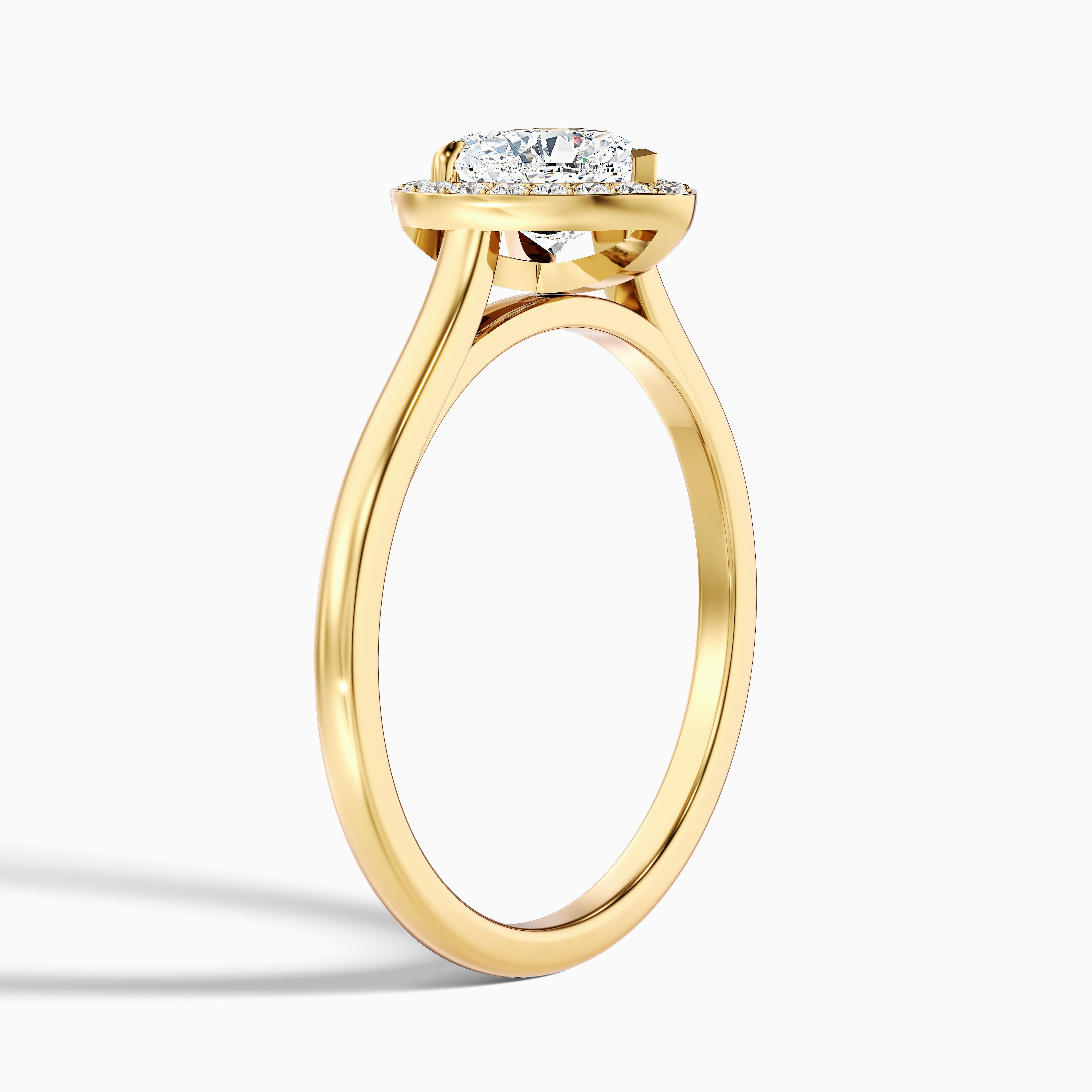 Nyla 1.5 Carat Heart Halo Moissanite Engagement Ring in Platinum