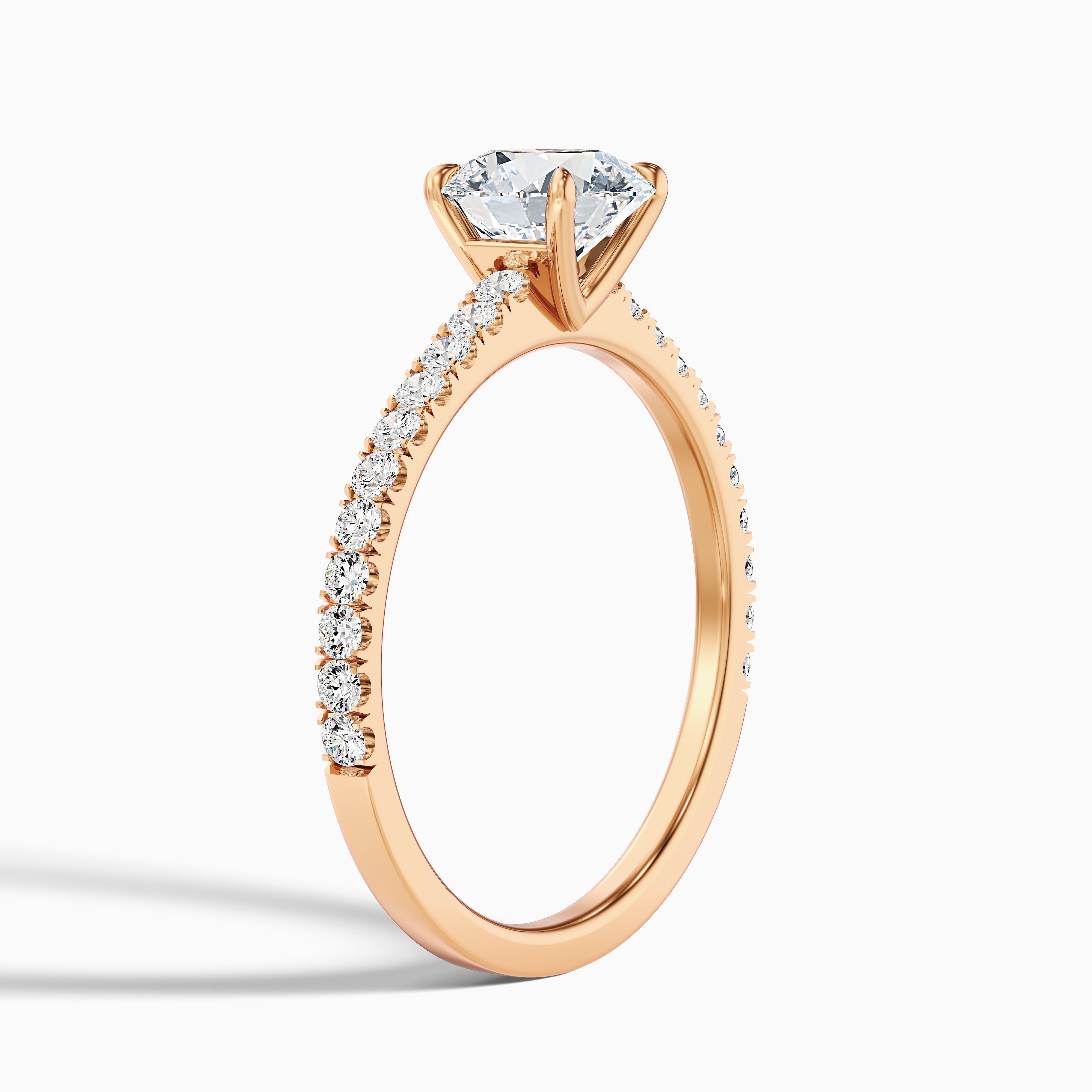 Zola 3.5 Carat Round Side Stone Pave Moissanite Engagement Ring in Platinum