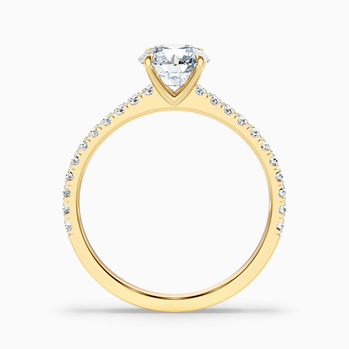 Zola 3.5 Carat Round Side Stone Pave Moissanite Engagement Ring in 10k Rose Gold