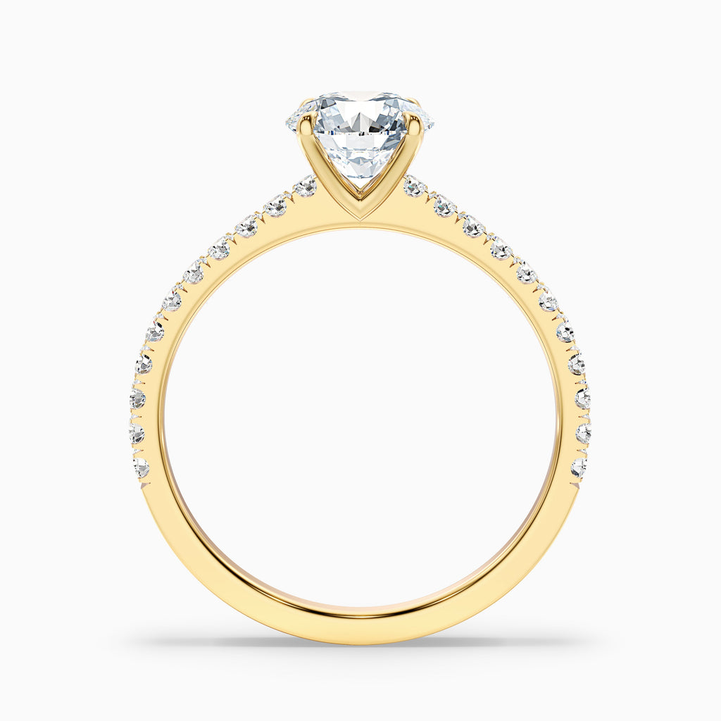 Zola 3 Carat Round Side Stone Pave Moissanite Engagement Ring in Platinum