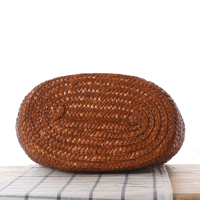Shoulder Straw Bag Women Bag Seaside Holiday Woven Bag Straw Bag Beach Bag Silk Scarves Are Not Included Bella Mia