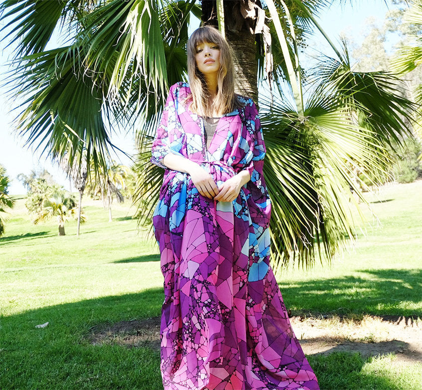 Beach Cover-up Chiffon Printed Cardigan Robe Vacation Beach Dress Bikini Sun Protection Cardigan Bella Mia