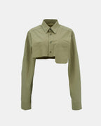 Collared Pocket Mult Color Autumn Bell Sleeve Pullover Office Blue Solid Color All Matching Clothes Bella Mia