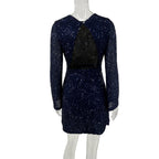 Sequined Elegant Slim Fit Sexy See through High Waist Backless A line Dress Bella Mia