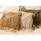 Simple Tassel Crossbody Straw Bag Retro One Shoulder Cotton Thread Woven Bag Summer Beach Bag Bella Mia