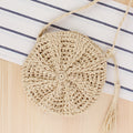 Simple round Tassel Women Crossbody Straw Bag Handmade Shoulder Woven Bag Summer Beach Bag Bella Mia