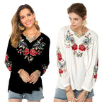 Loose Design Shirt Women Autumn Women Clothing Embroidered Shirt Bella Mia