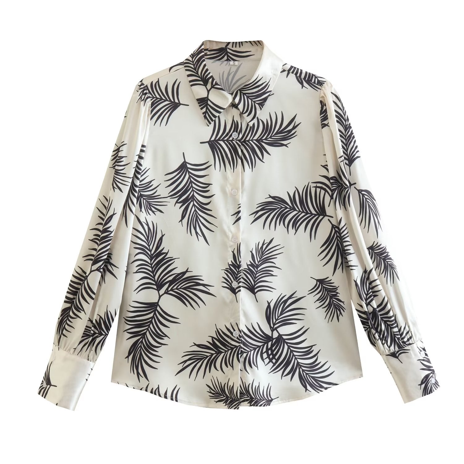 Loose Long Sleeve Tropical Print Shirt Top Bella Mia