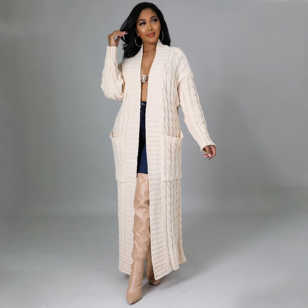 Autumn Winter Women Clothing Sexy Casual Long Sleeve Long Sweater Coat Bella Mia
