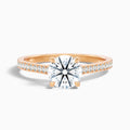 Kate 3.5 Carat Round Side Stone Pave Moissanite Engagement Ring in 10k Rose Gold