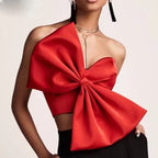 3D Bowknot Sexy Bow Wrapped Chest Strapless Short Top Shirt Women Women Tops Bella Mia
