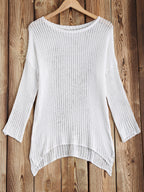 Korean Hollow Out Cutout Mesh Knitwear Bikini Swimsuit Outwear Split Beach Cover-up Bella Mia