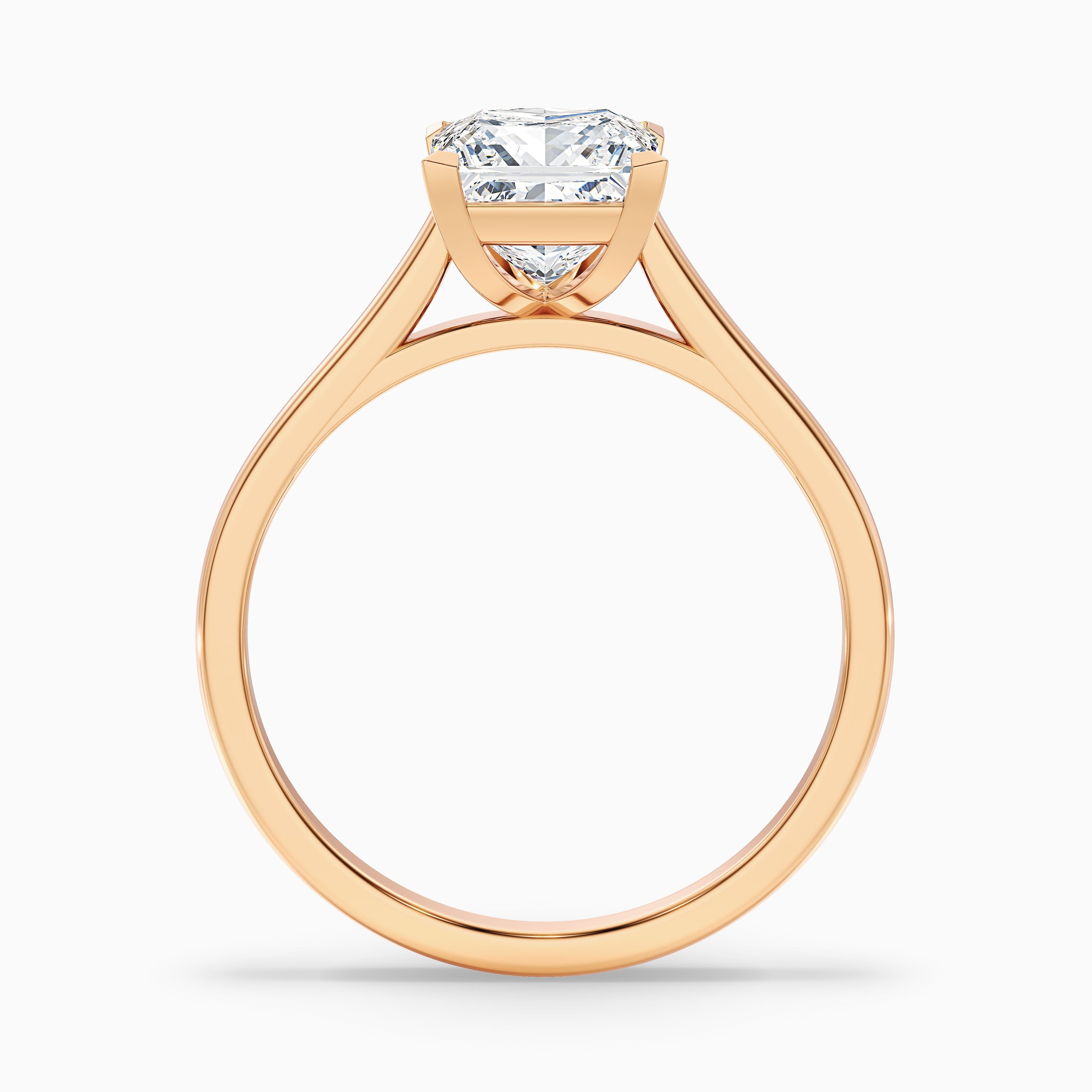 Lux 1.5 Carat Princess Cut Solitaire Moissanite Engagement Ring in 925 Sterling Silver