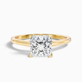 Lux 1.5 Carat Princess Cut Solitaire Moissanite Engagement Ring in 14k Yellow Gold