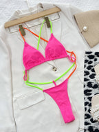 Solid Color One Piece Swimsuit Sexy Drawstring Bella Mia