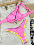 Bikini Women Sexy Triangle Bag Scalloped Swimsuit Split Swimsuit Bella Mia