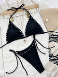 Single Bikini Solid Color Sexy Women Split Swimsuit Triangle Bag Bella Mia