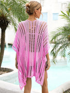 Summer Beach Cover Up Hollow Out Cutout Out Knitting Bikini Vacation Dress Blouse Women Bella Mia
