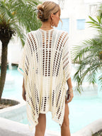 Summer Beach Cover Up Hollow Out Cutout Out Knitting Bikini Vacation Dress Blouse Women Bella Mia