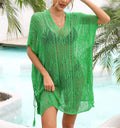 Summer Beach Cover Up Knitted Hollow Out Cutout Bikini Sun Protection Shirt Vacation Beach Cover Bella Mia