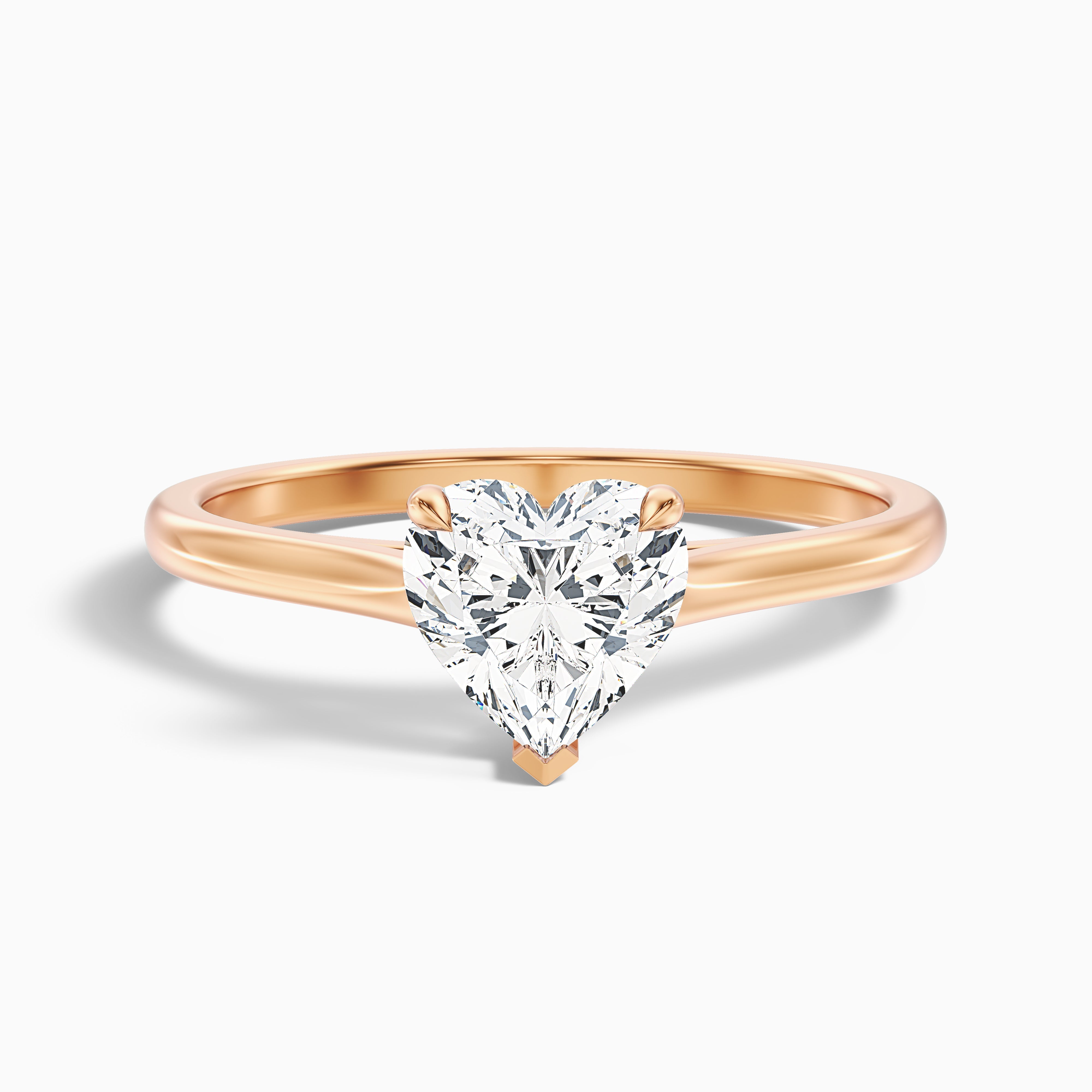 Mia 5.5 Carat Heart Shaped Solitaire Moissanite Engagement Ring in 14k Rose Gold