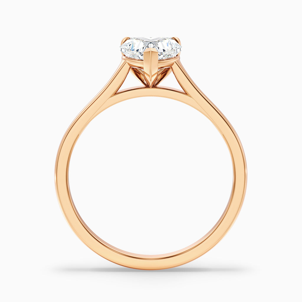 Mia 3.5 Carat Heart Shaped Solitaire Moissanite Engagement Ring in 18k White Gold
