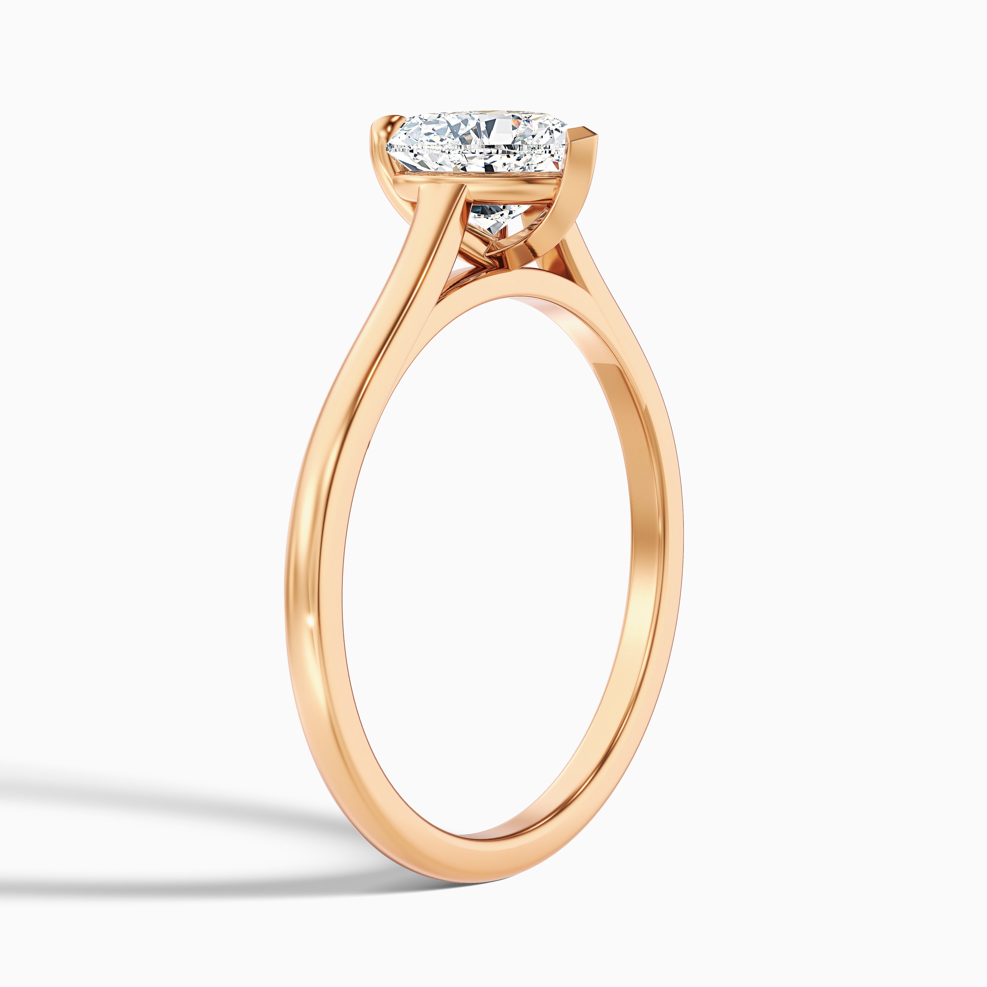 Mia 1 Carat Heart Shaped Solitaire Moissanite Engagement Ring in 14k Rose Gold