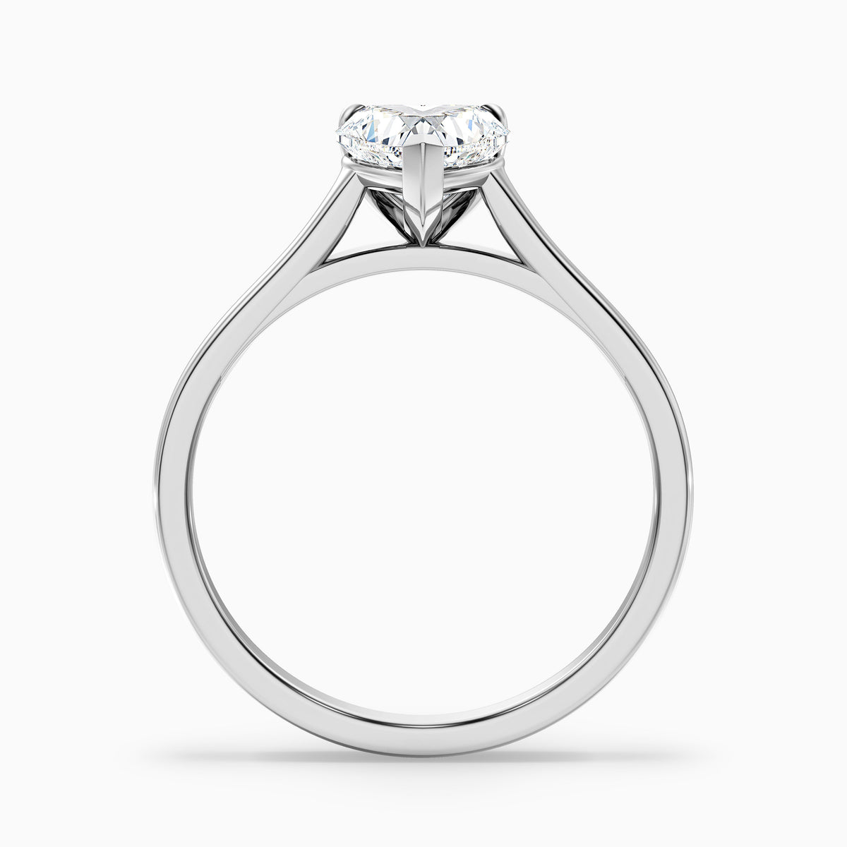 Mia 2.5 Carat Heart Shaped Solitaire Moissanite Engagement Ring in 18k Rose Gold