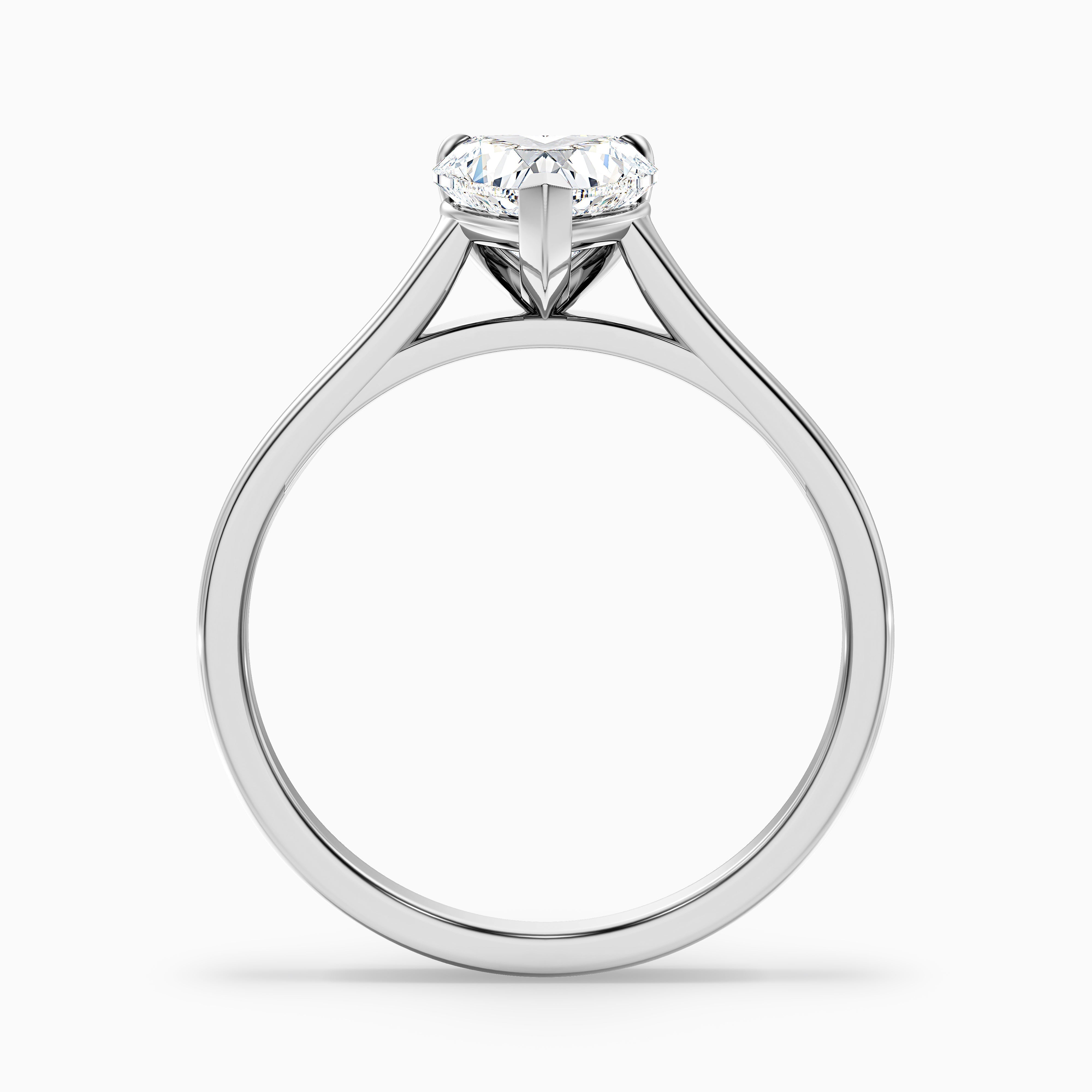 Mia 3 Carat Heart Shaped Solitaire Moissanite Engagement Ring in 10k White Gold