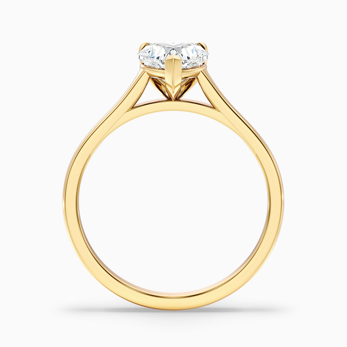 Mia 2.5 Carat Heart Shaped Solitaire Moissanite Engagement Ring in 18k Rose Gold