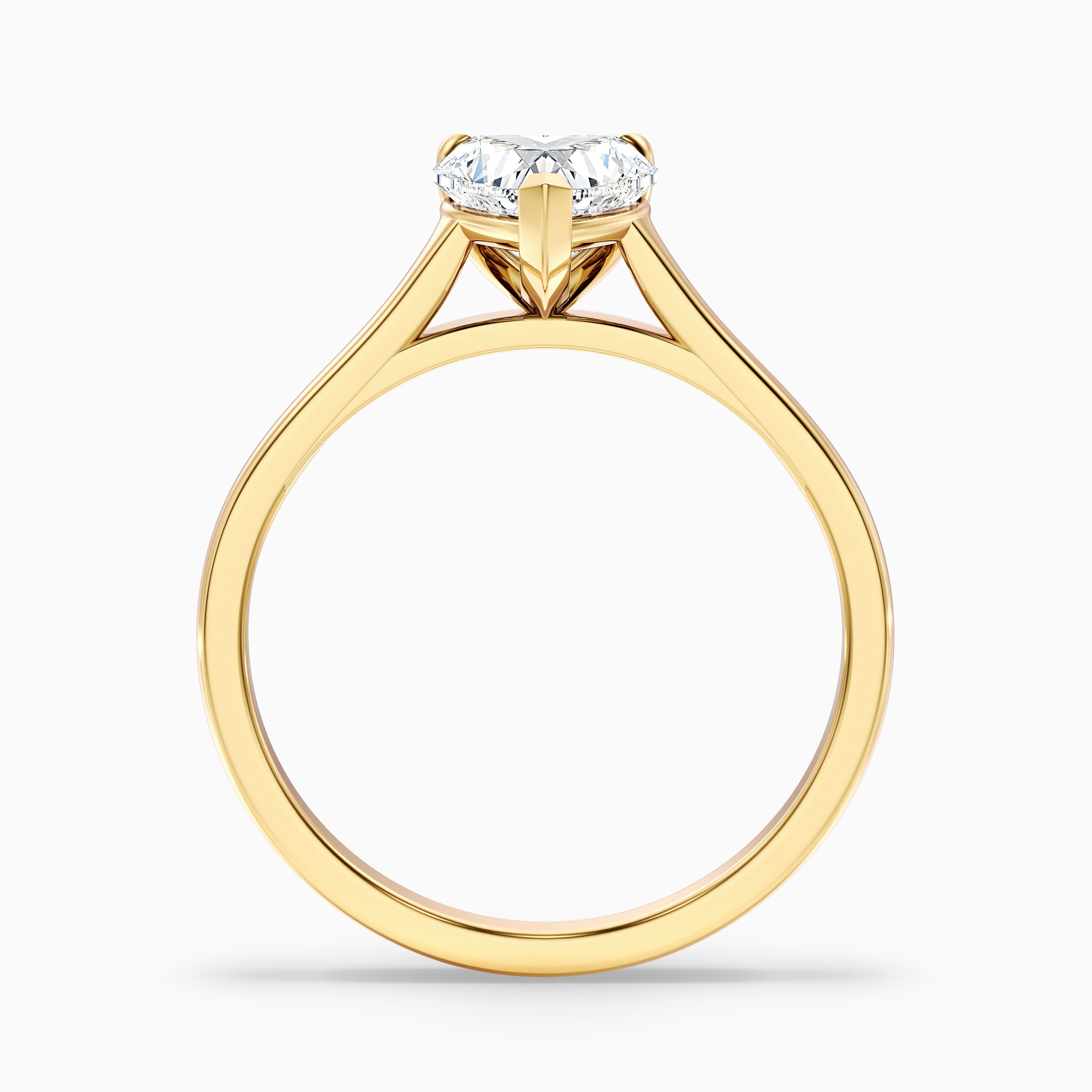 Mia 3 Carat Heart Shaped Solitaire Moissanite Engagement Ring in 18k White Gold