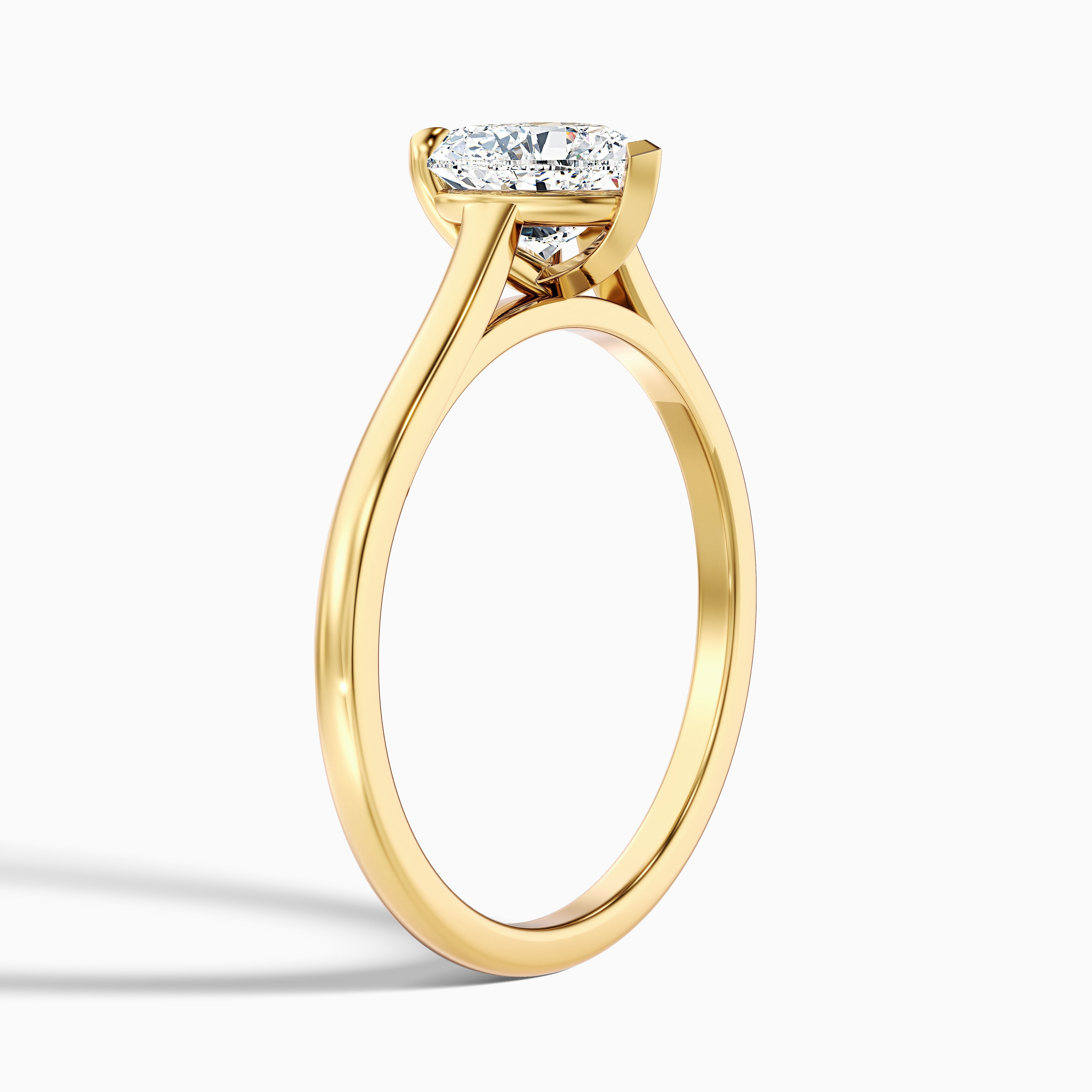 Mia 1 Carat Heart Shaped Solitaire Moissanite Engagement Ring in 14k Yellow Gold