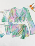 Ladies Split Bikini Tie Dye Three Or Four Piece Set Sexy Bikini Bella Mia