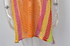 Summer Beach Cover-up Hollow Out Cutout Knitted Rainbow Holiday Bikini Cover Sun Protection Clothing Women Bella Mia