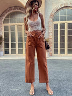Women Summer Vacation Sleeveless Crochet Fringe Solid Crop Top Crochet hook Bella Mia
