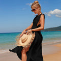 Outerwear Cover Up Women Summer Casual Sleeveless Sling Backless Slit Beach Long Jumpsuit Overskirt Women Bella Mia