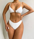 Solid Color Bikini Sexy Striped High Waist Swimsuit Women Bikini Bella Mia