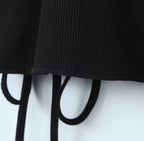 Women Clothing Spring Sexy Hollow Out Drawstring Lace Knitted Dress Hip Dress Bella Mia