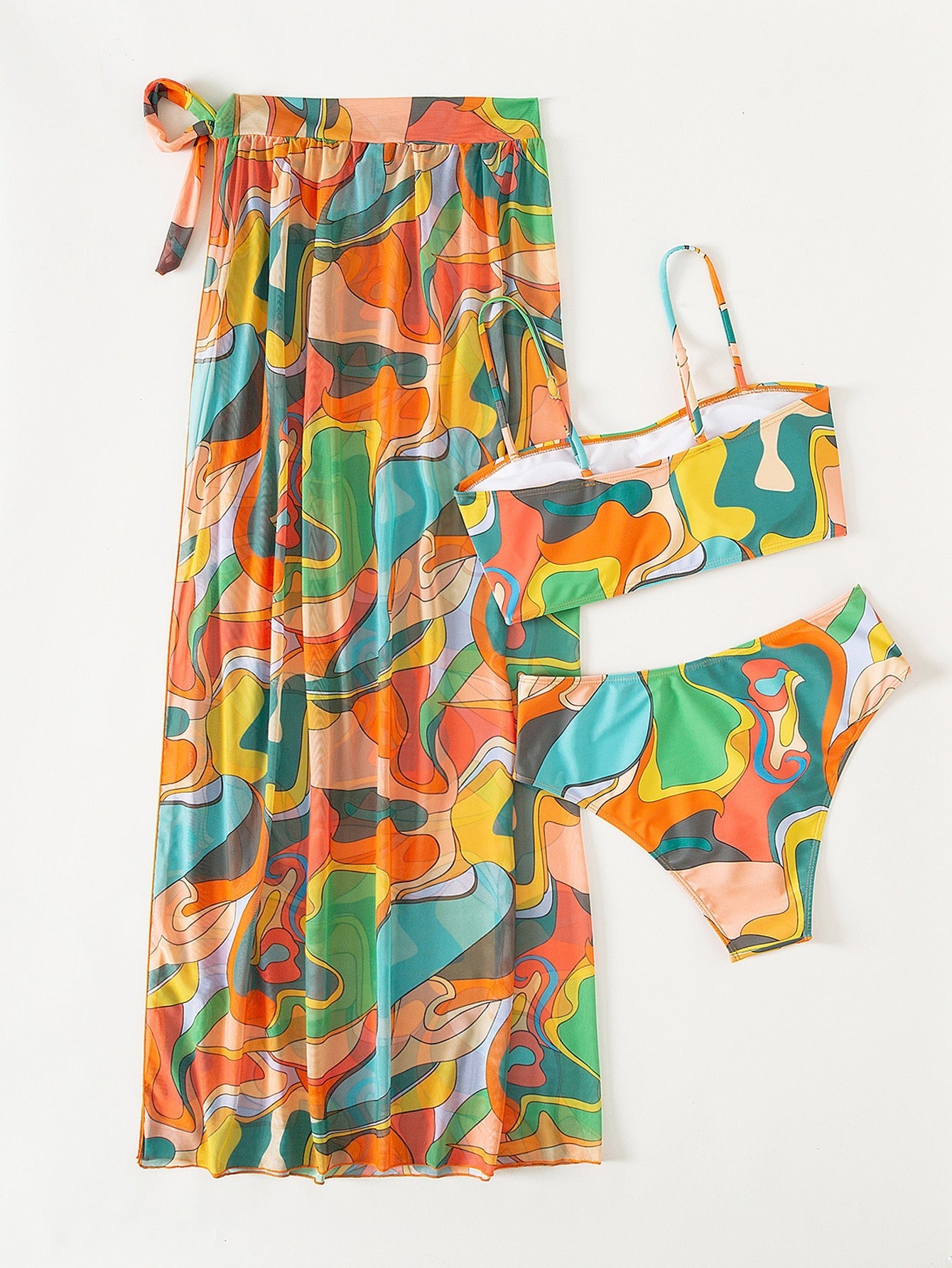 Split Swimsuit Three Piece Tube Top Bikini Sunscreen Gauze Skirt Bikini Swimsuit Bella Mia