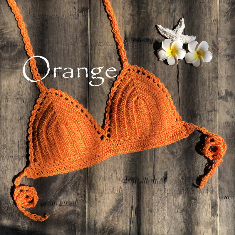 Hand Crocheting Knitting Bikini Wrapped Chest Lady Sexy All-Match Spring Split Swimsuit Bella Mia
