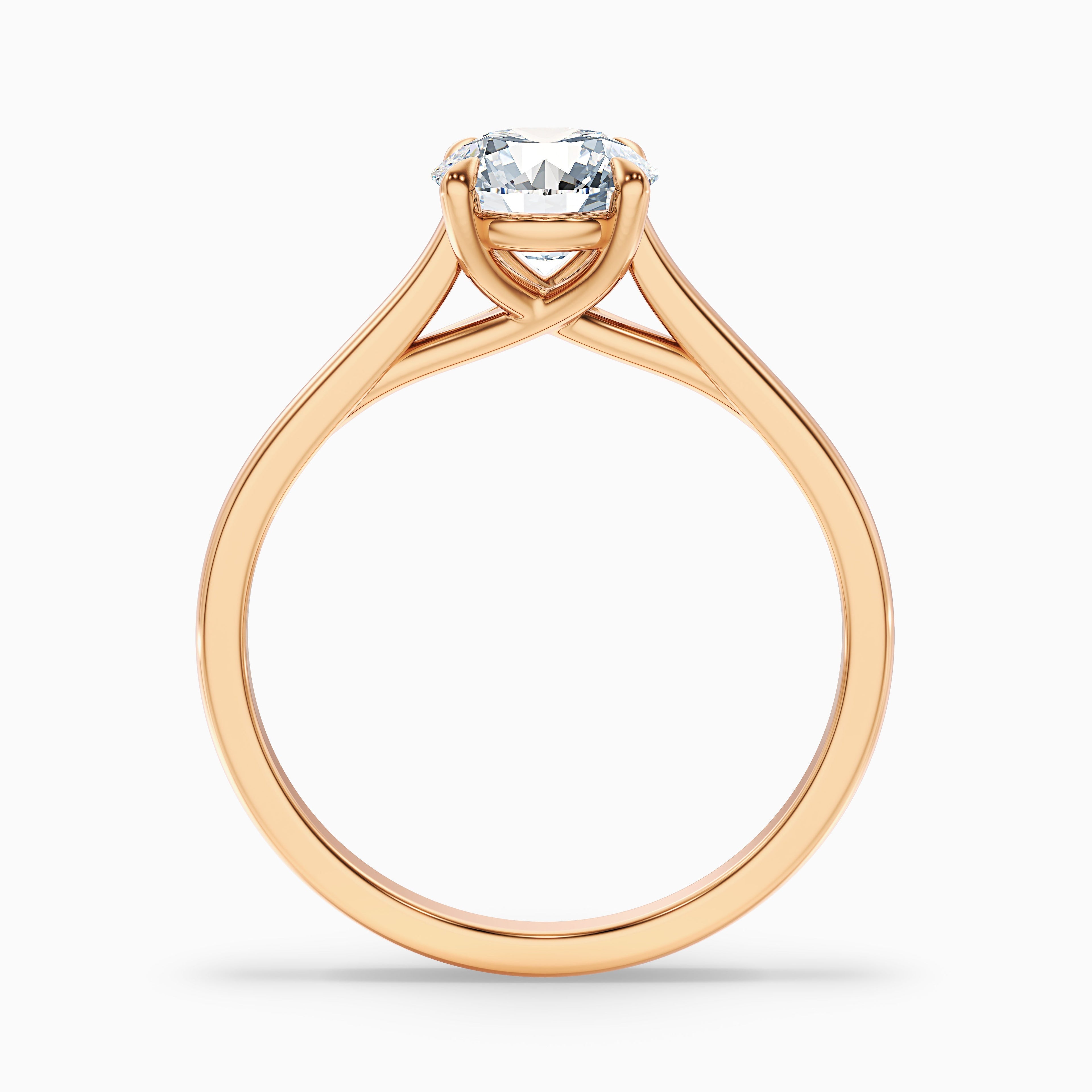 Zara 1 Carat Round Solitaire Moissanite Engagement Ring in 10k Rose Gold