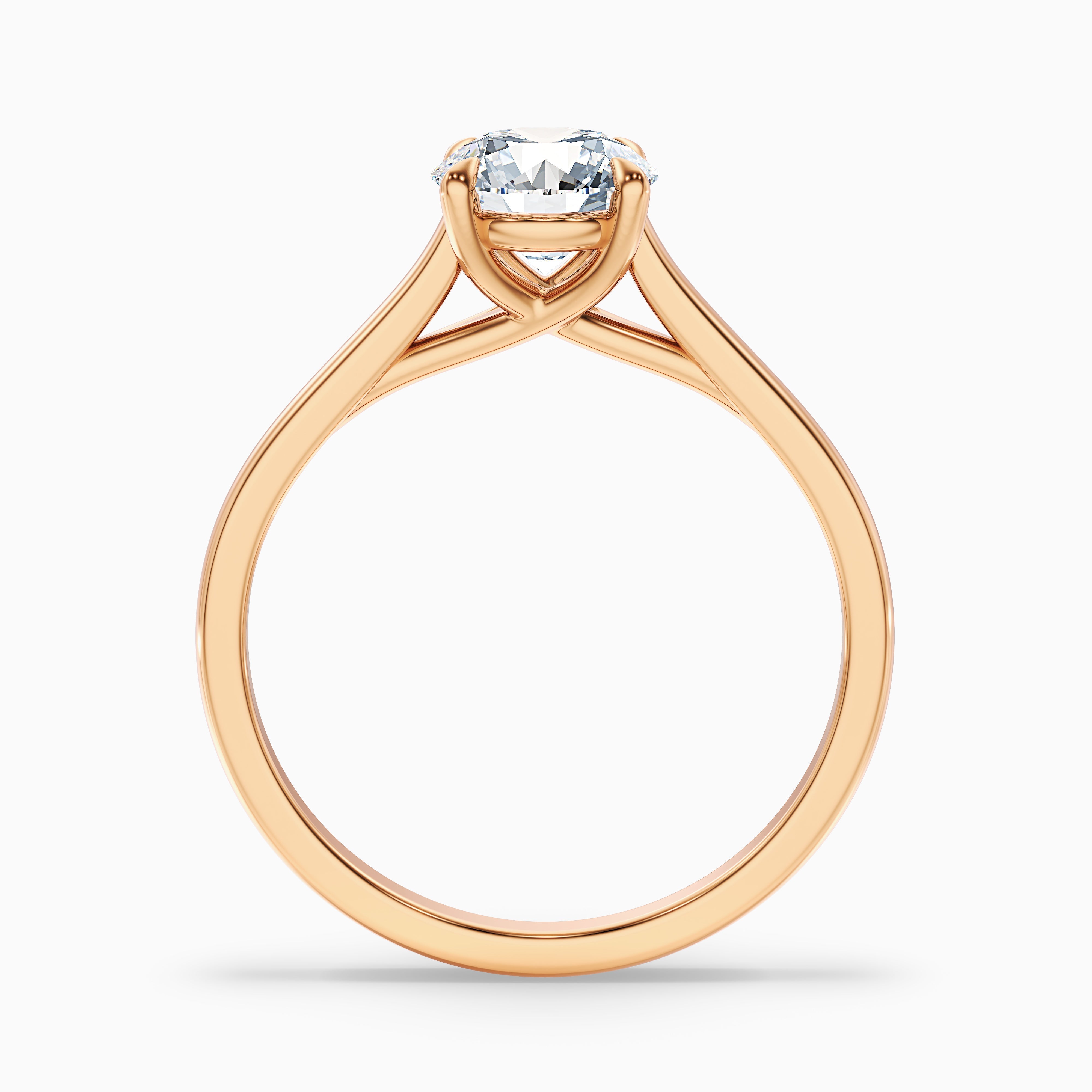 Zara 5 Carat Round Solitaire Moissanite Engagement Ring in 18k Rose Gold