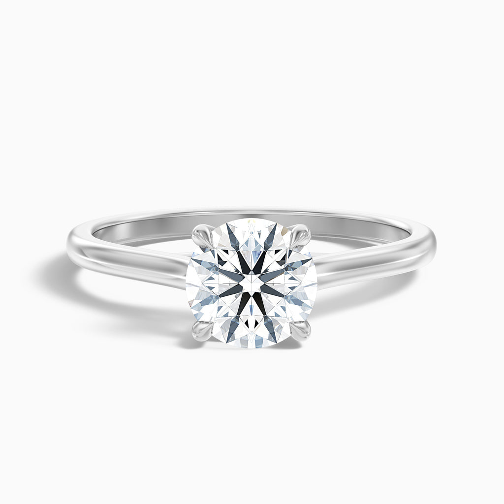 Zara 3 Carat Round Solitaire Moissanite Engagement Ring in 10k White Gold