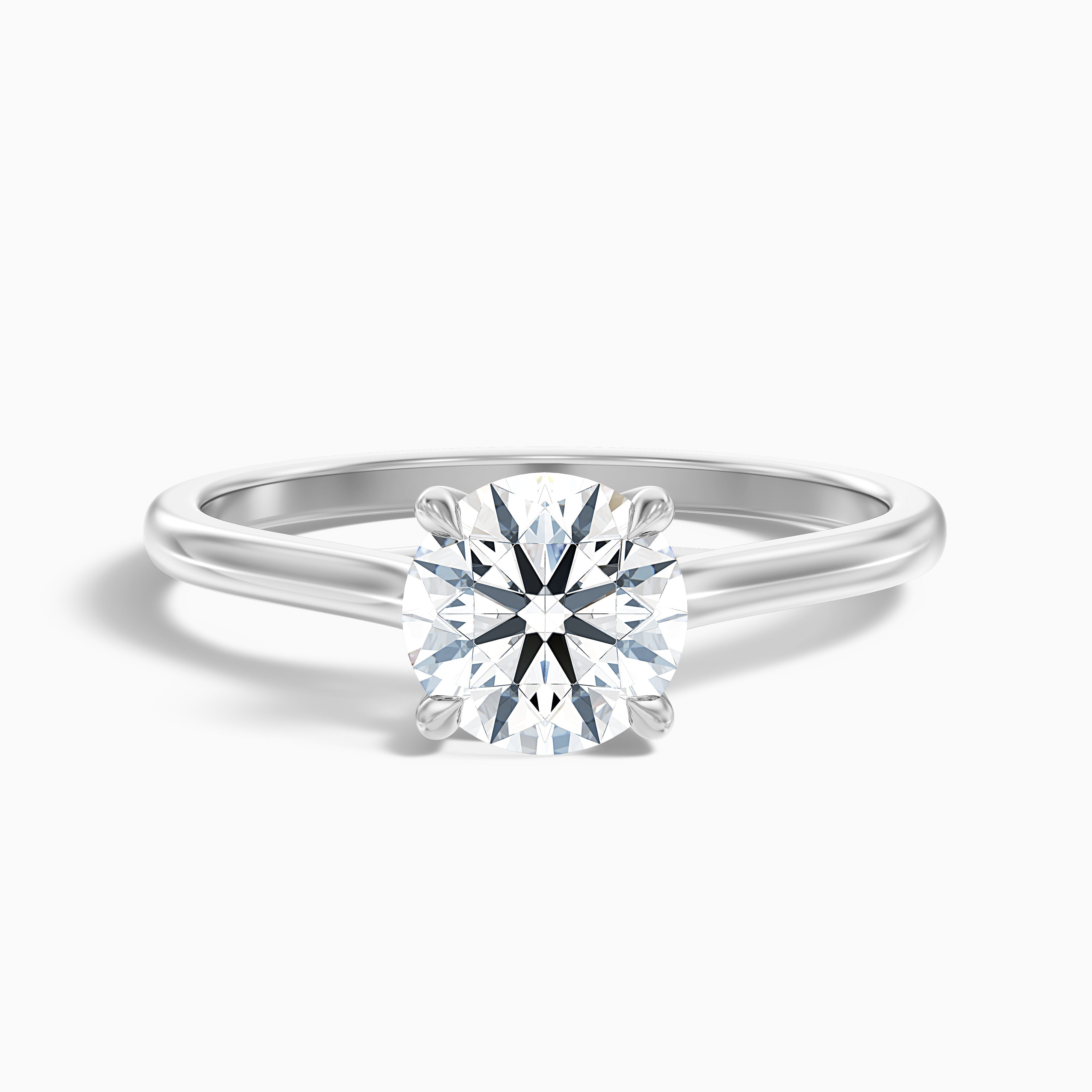 Zara 1.5 Carat Round Solitaire Moissanite Engagement Ring in 14k Rose Gold