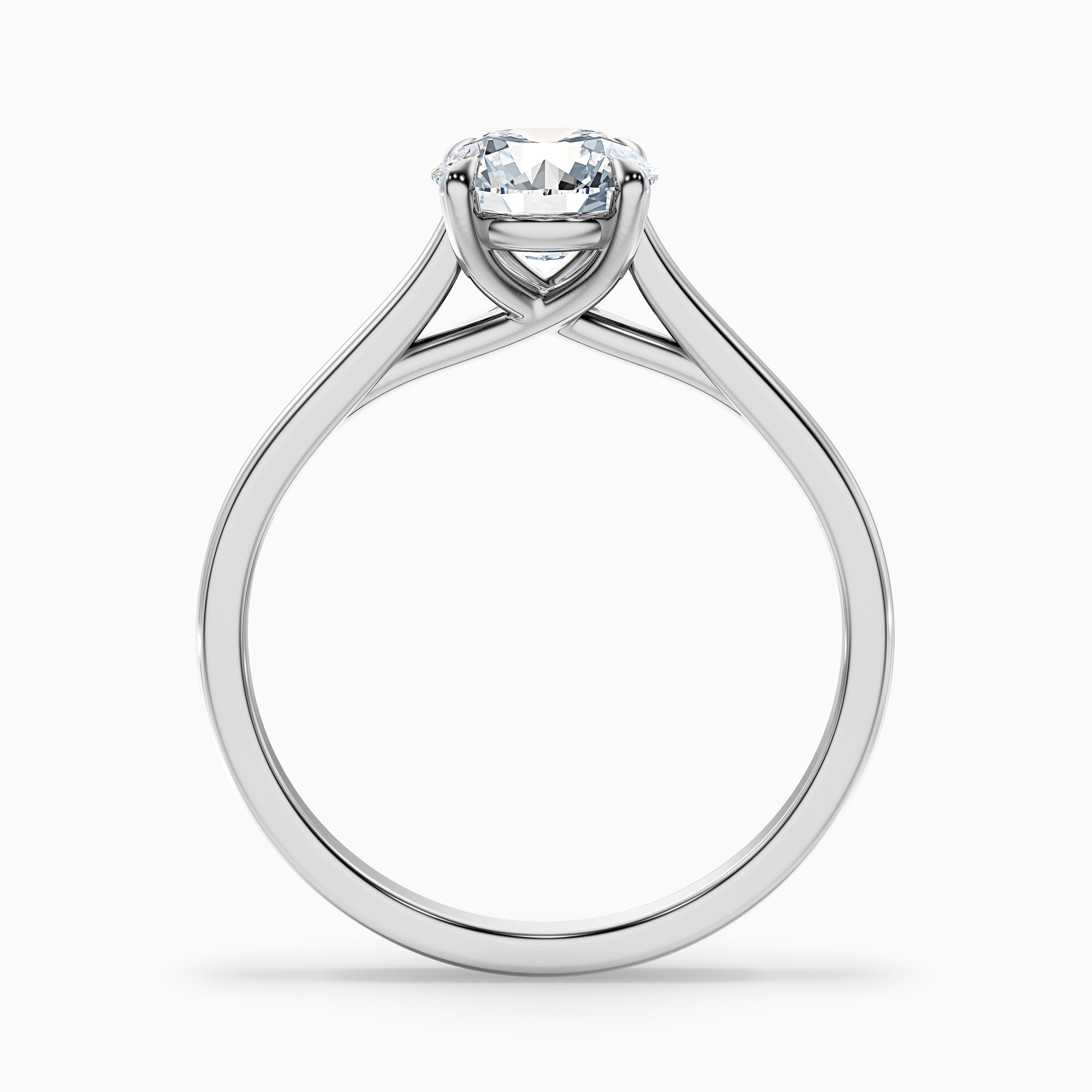 Zara 1 Carat Round Solitaire Moissanite Engagement Ring in 10k White Gold