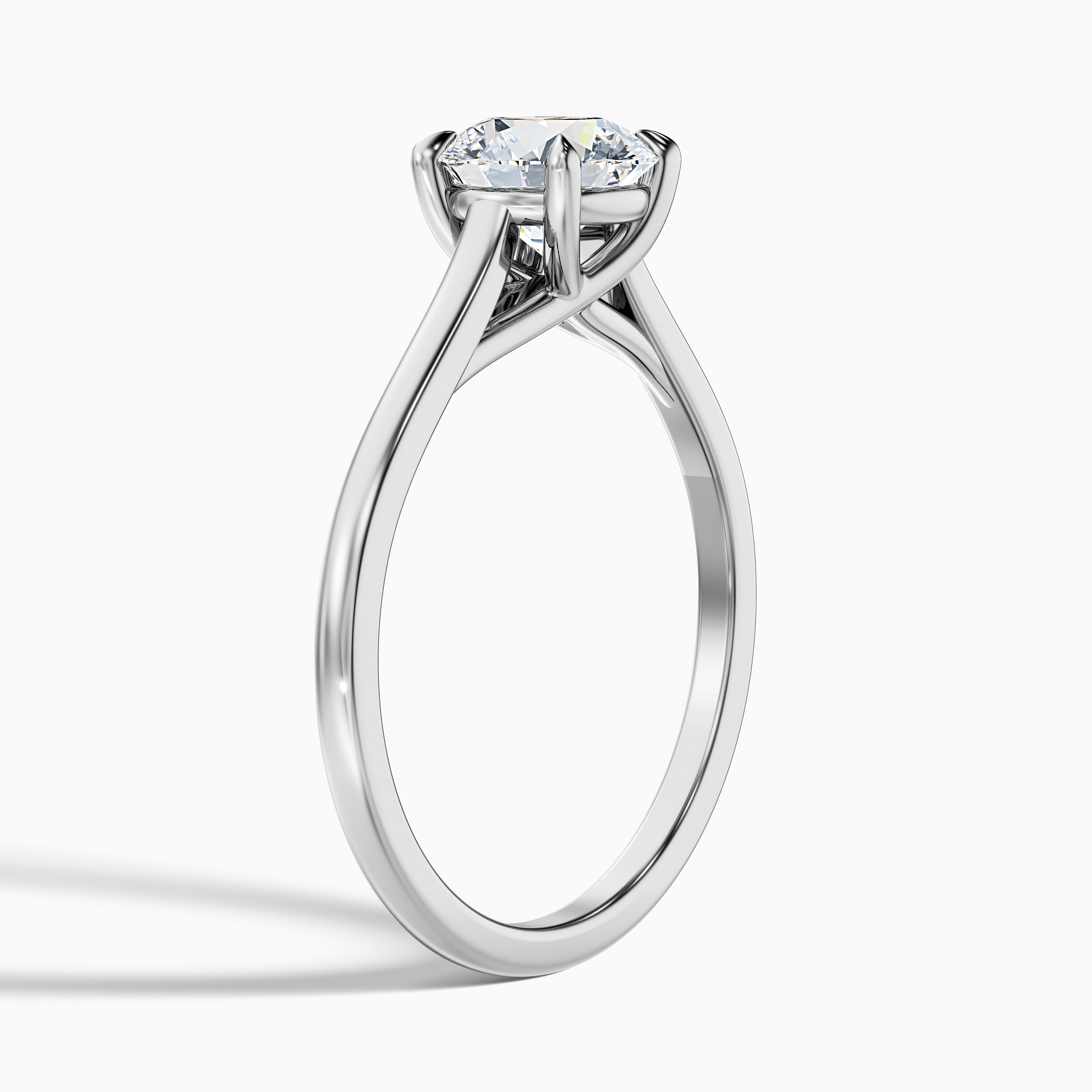 Elena 1.5 Carat Round Solitaire Lab Grown Diamond Ring in 10k White Gold